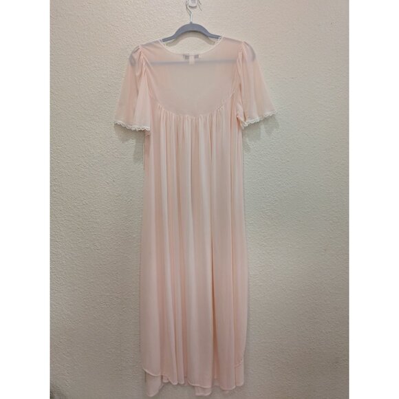 Vintage Miss Elaine Silk Essence Nightgown Size Large Sheer Bridal Traditional - Picture 8 of 12